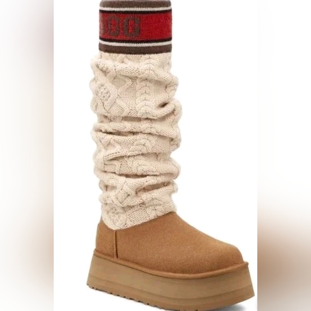 Women's UGG Classic Sweater Letter Tall Boot. 